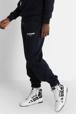 Jogging Molletonne Logo Brode Bleu Fonce