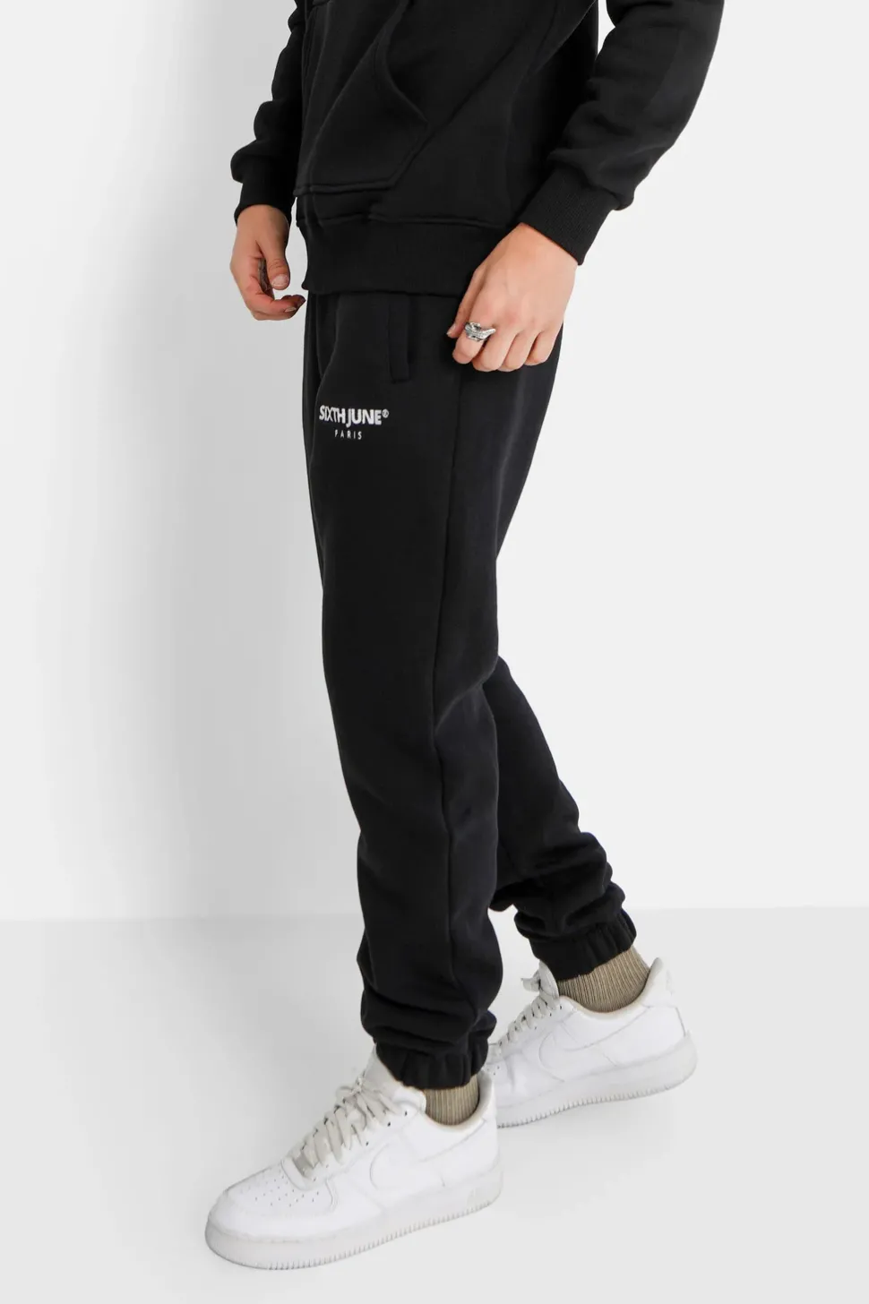 Jogging Molletonne Logo Brode Noir