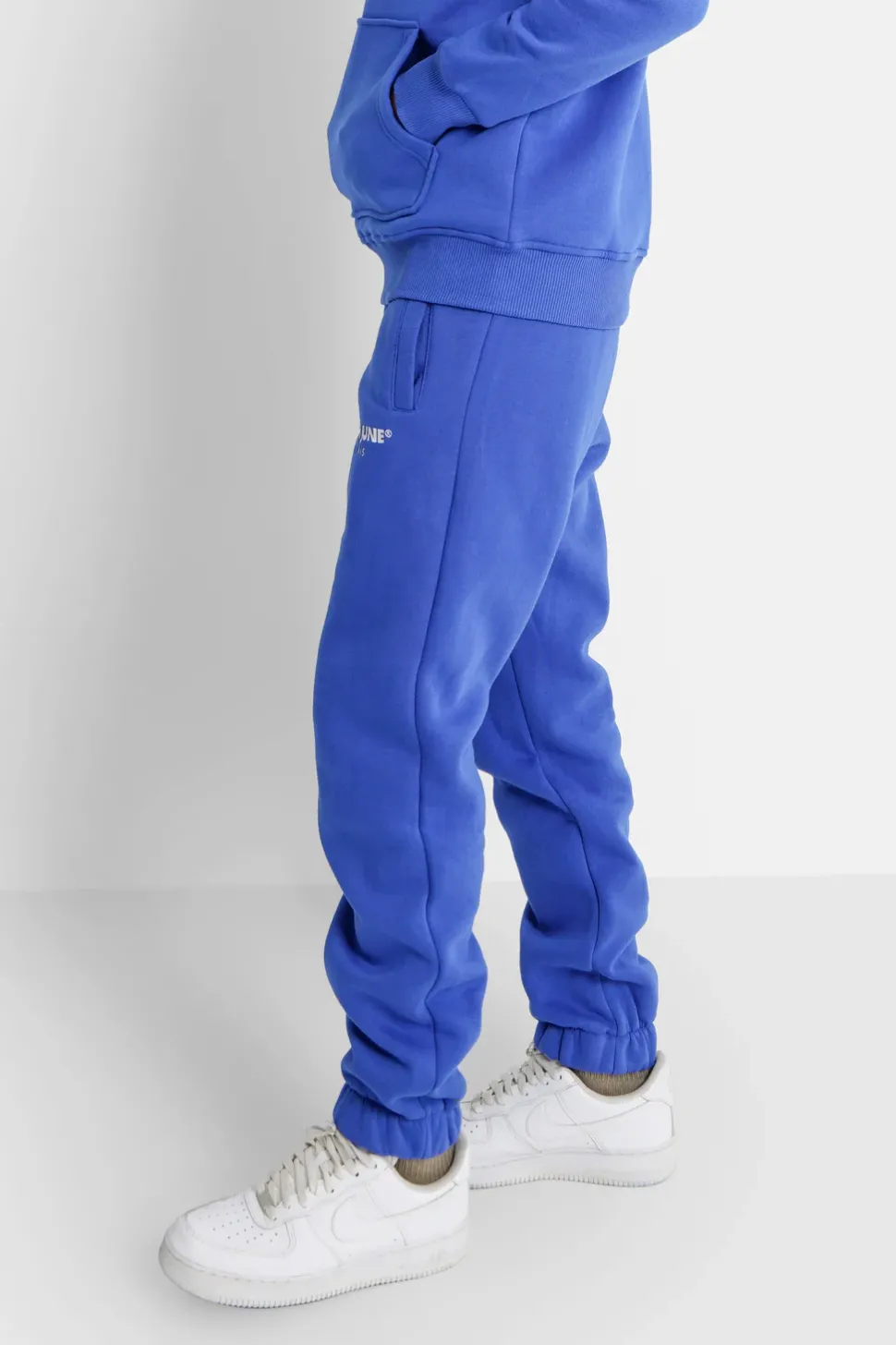 Jogging Molletonne Logo Brode Bleu Fonce