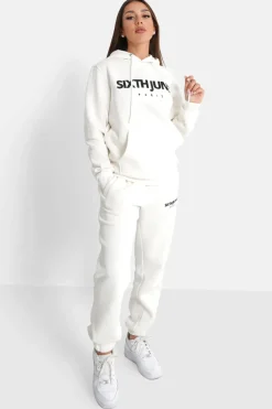 Jogging Molletonne Logo Brode Blanc