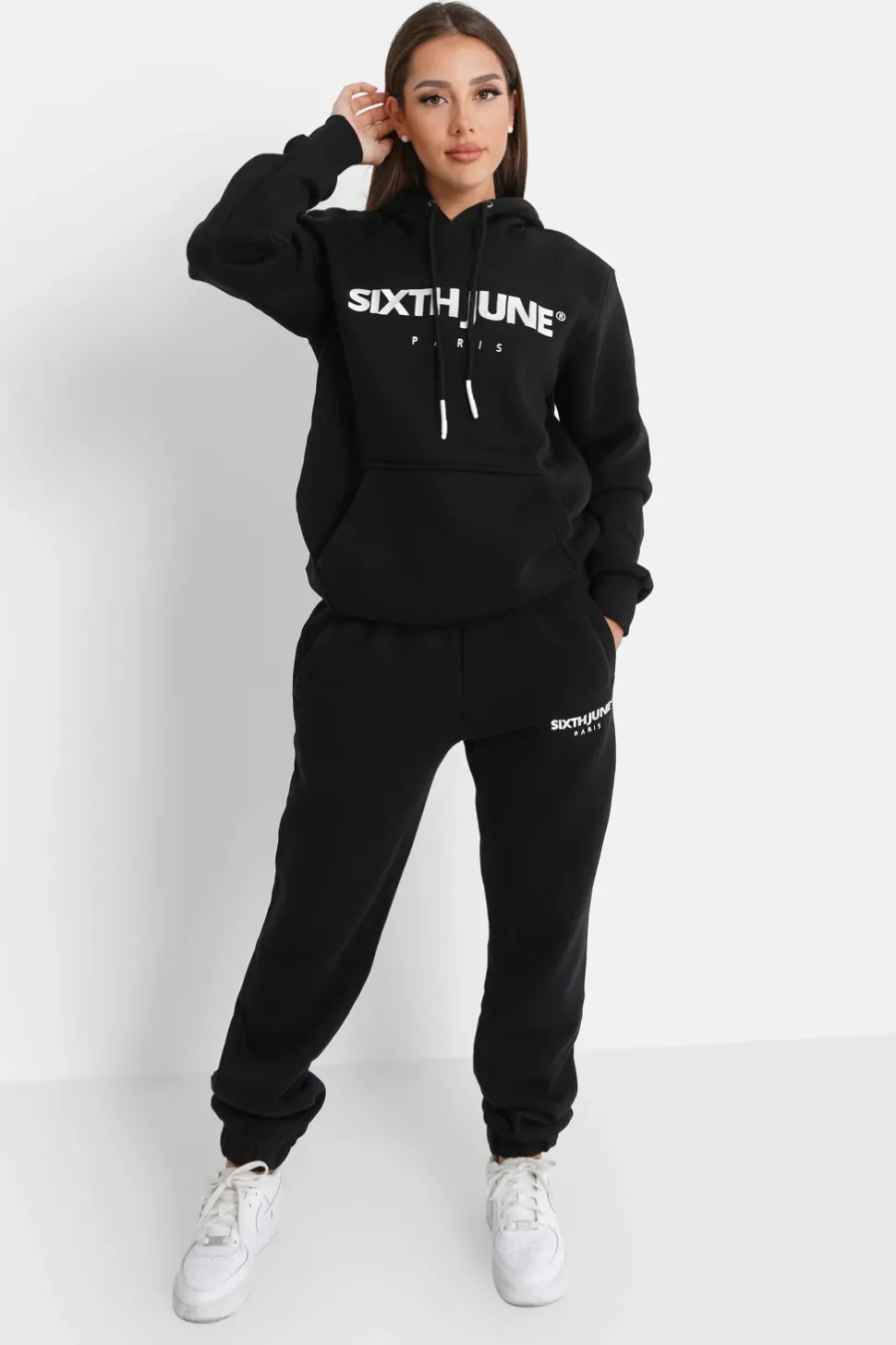 Jogging Molletonne Logo Brode Noir