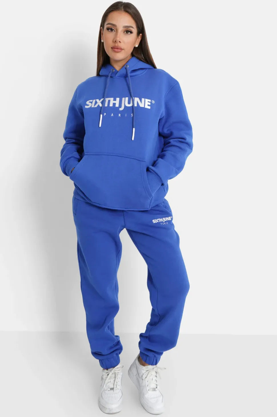Jogging Molletonne Logo Brode Bleu Fonce