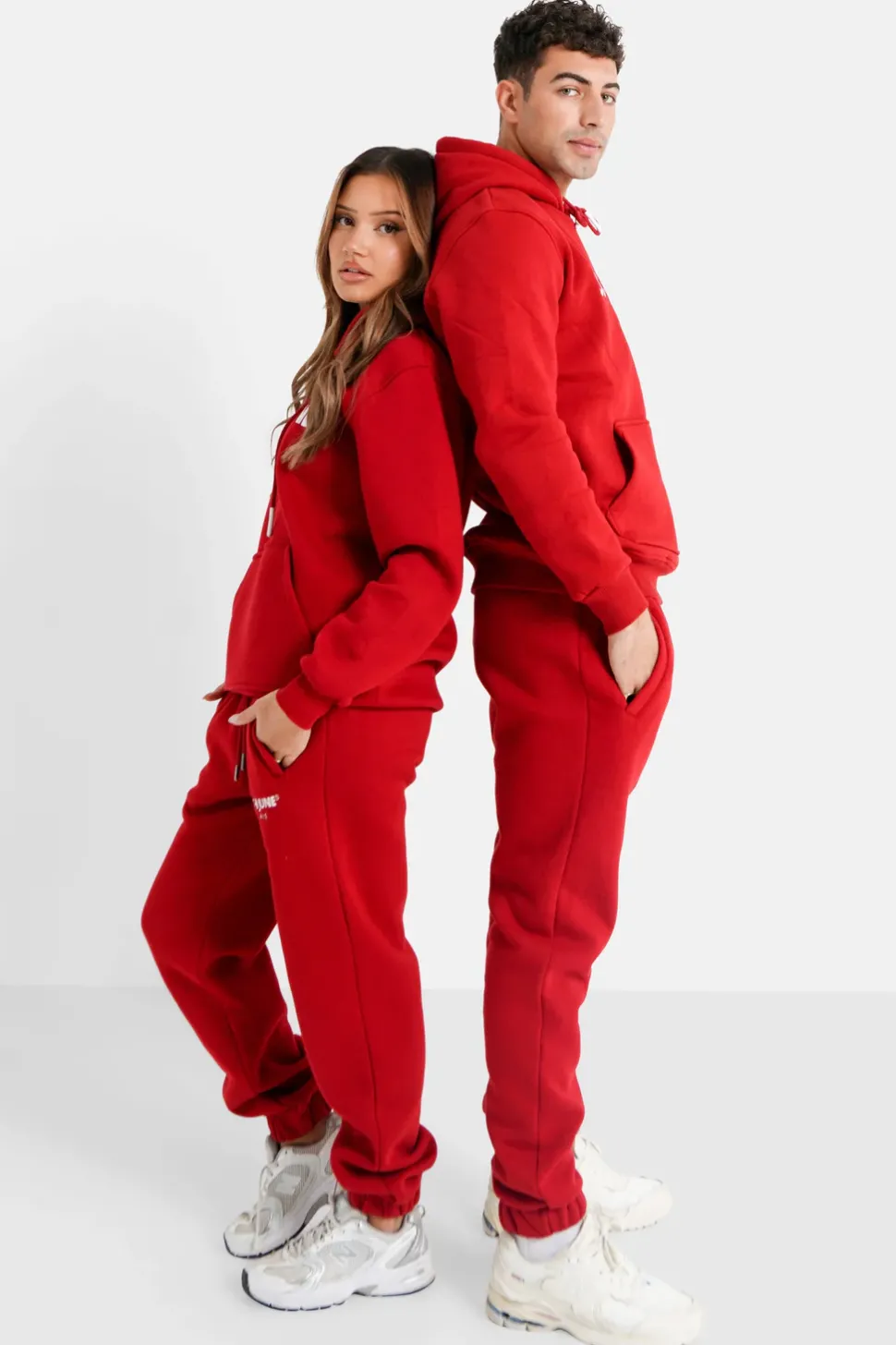 Jogging Molletonne Logo Brode Rouge