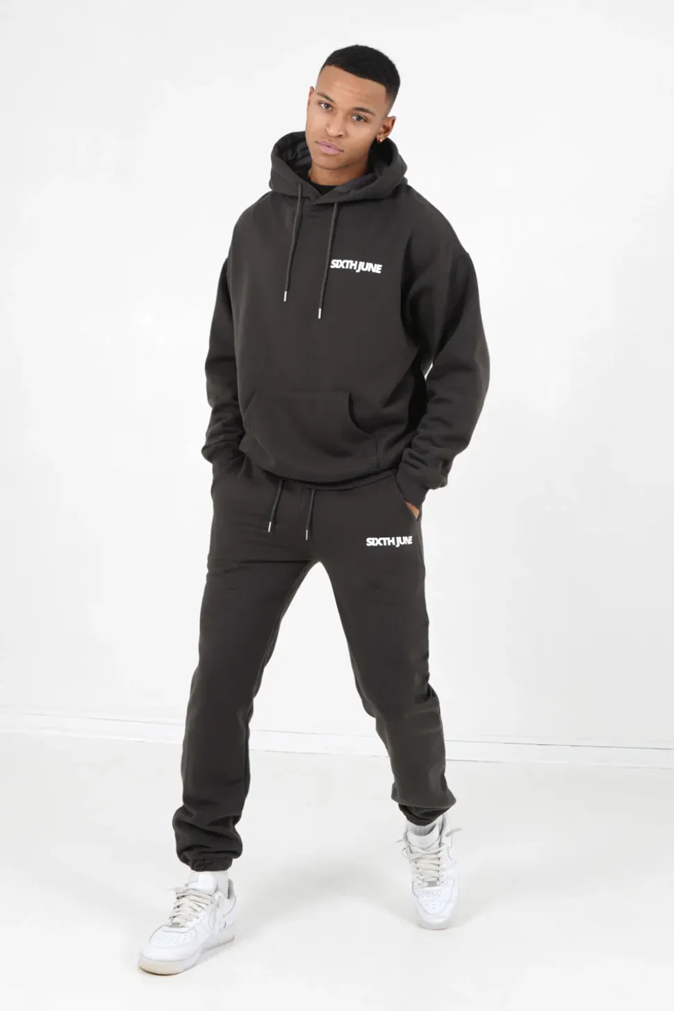Jogging Molletonne Logo Gris Fonce