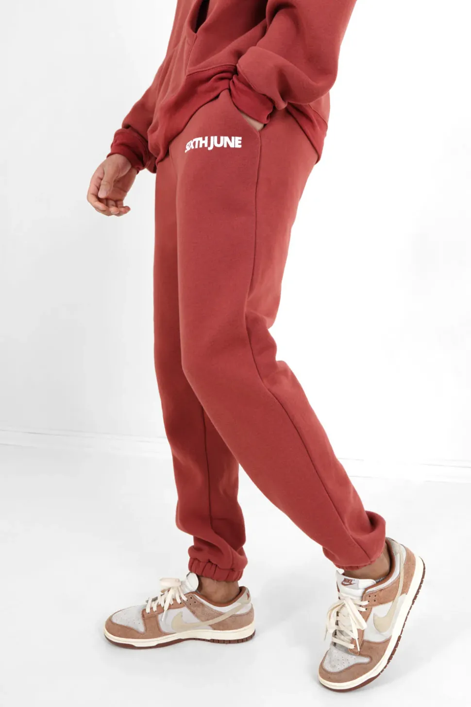 Jogging Molletonne Logo Rouge Fonce