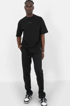 Jogging Molletonne Surpiqures Noir