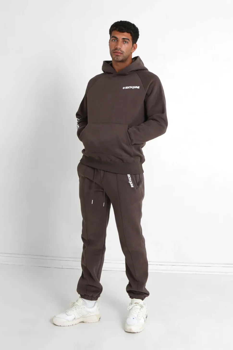 Jogging Molletonne Surpiqures Marron