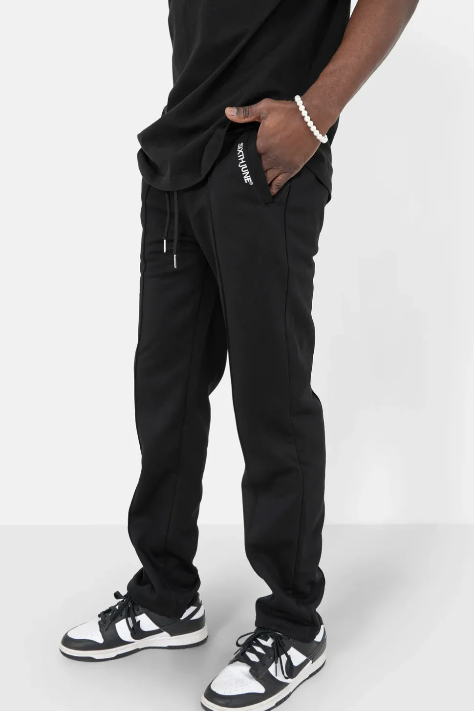Jogging Molletonne Surpiqures Noir