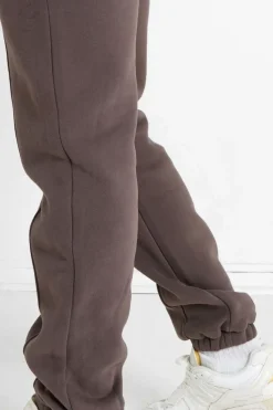 Jogging Molletonne Surpiqures Marron