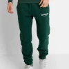 Jogging Molletonnee Logo Brode Vert Fonce