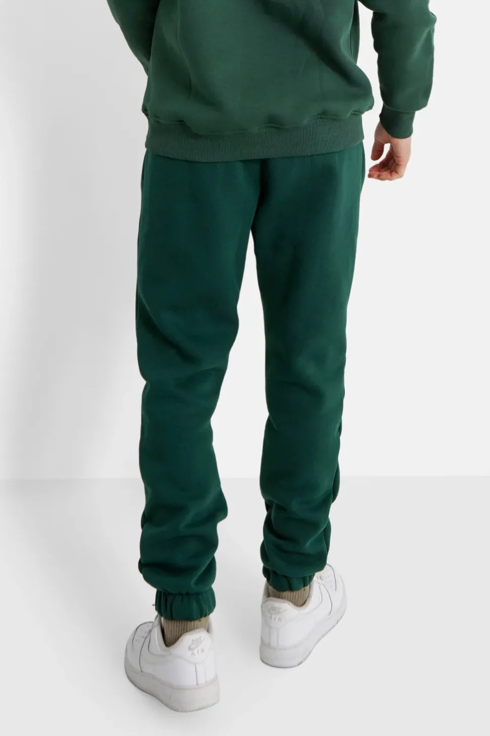 Jogging Molletonnee Logo Brode Vert Fonce