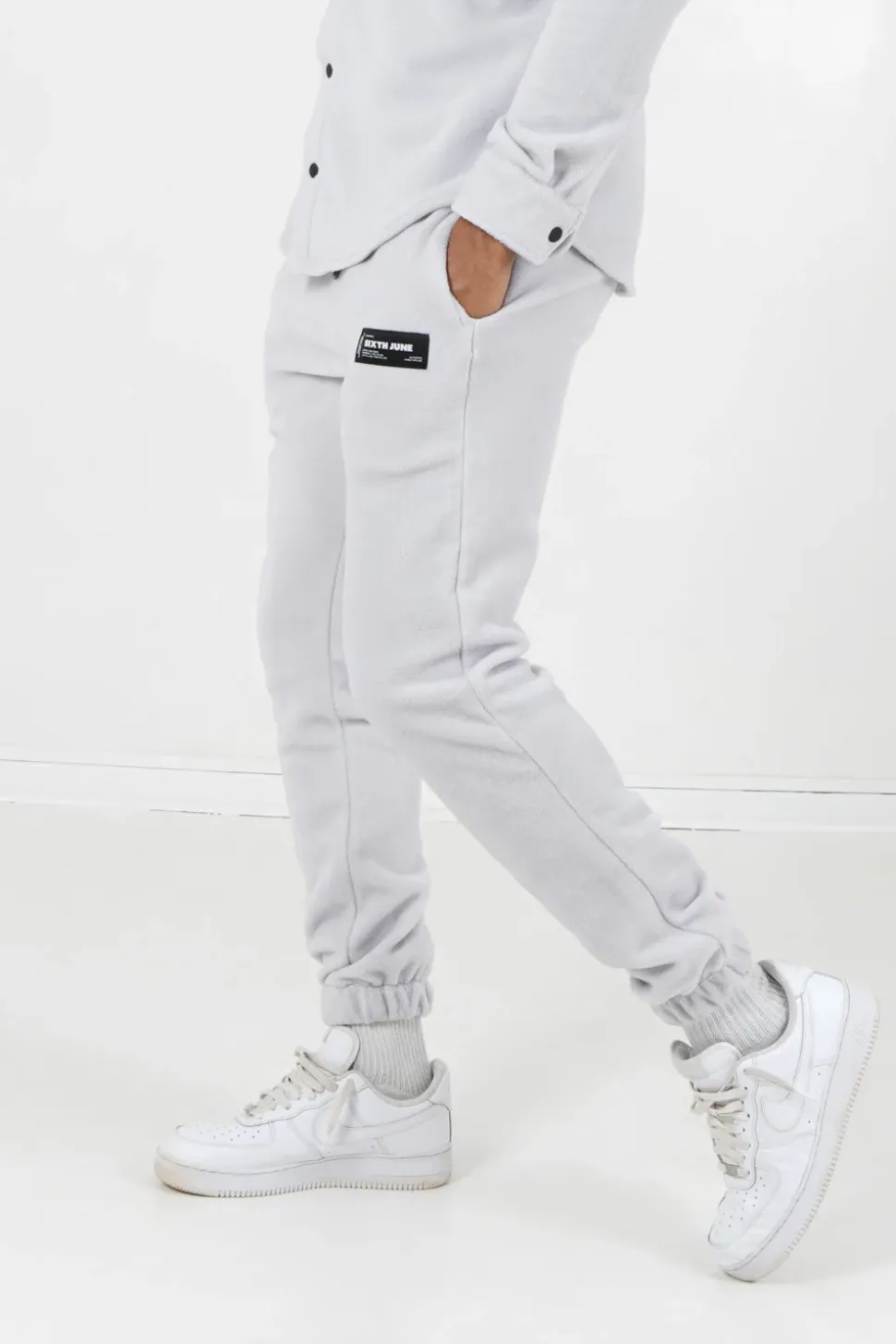Jogging Polaire Logo Gris Clair