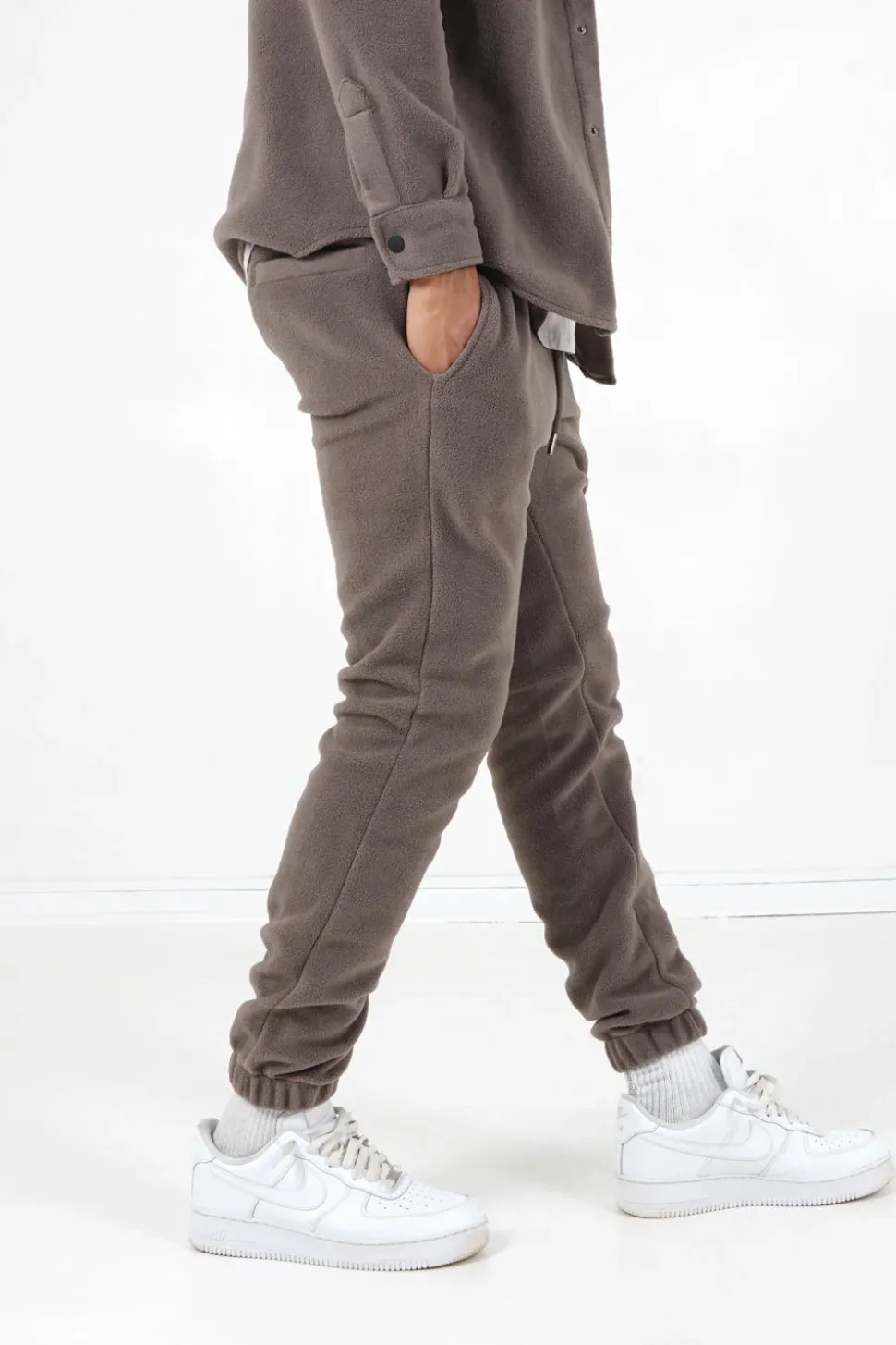 Jogging Polaire Logo Marron Clair