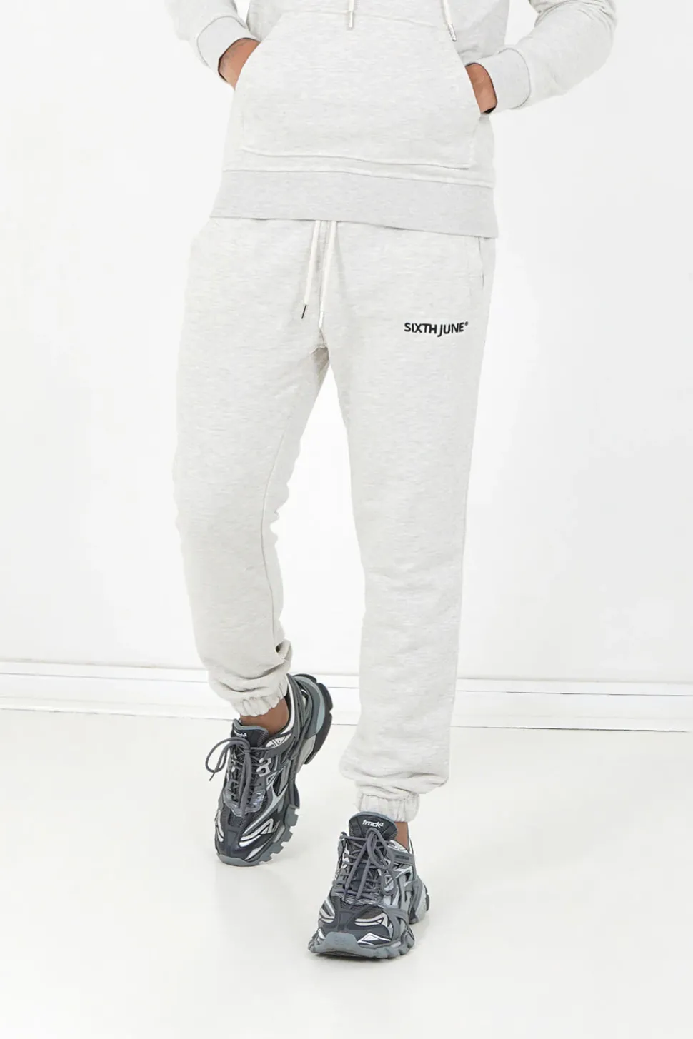 Jogging Soft Logo Brode Gris Clair