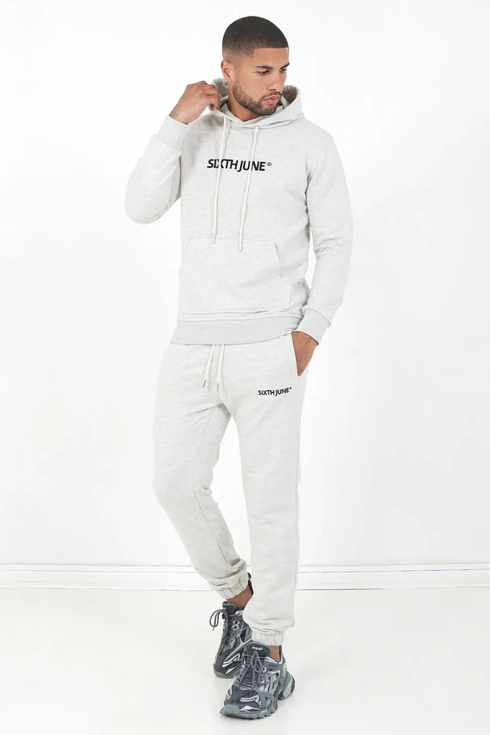 Jogging Soft Logo Brode Gris Clair