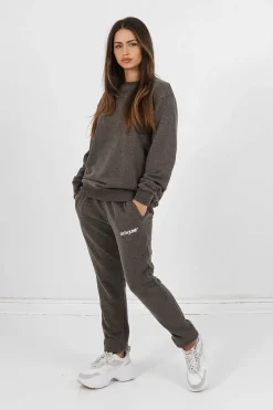 Jogging Soft Logo Brode Gris Fonce