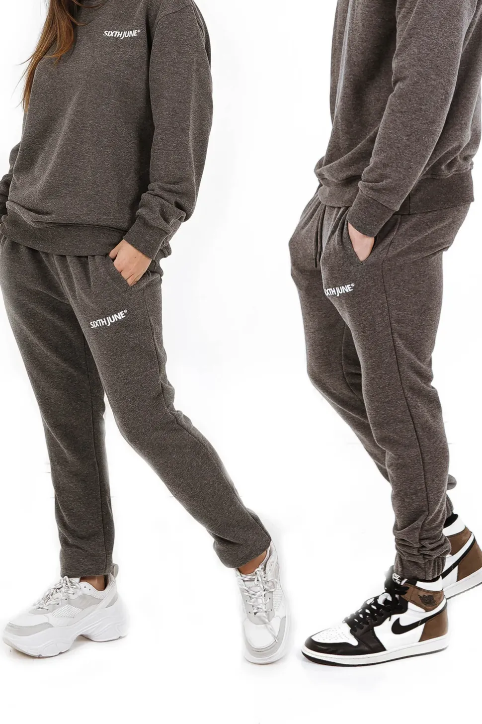 Jogging Soft Logo Brode Gris Fonce