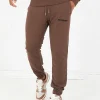 Jogging Soft Logo Brode Marron Fonce