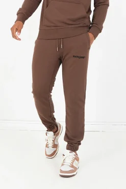 Jogging Soft Logo Brode Marron Fonce