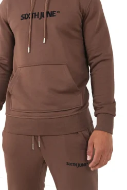 Jogging Soft Logo Brode Marron Fonce