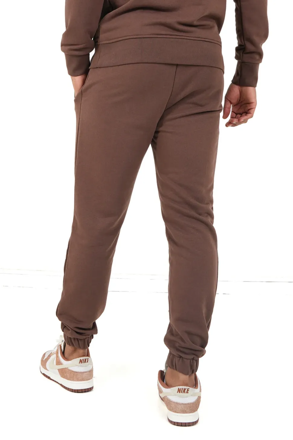 Jogging Soft Logo Brode Marron Fonce