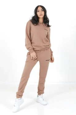 Jogging Soft Logo Brode Marron Clair