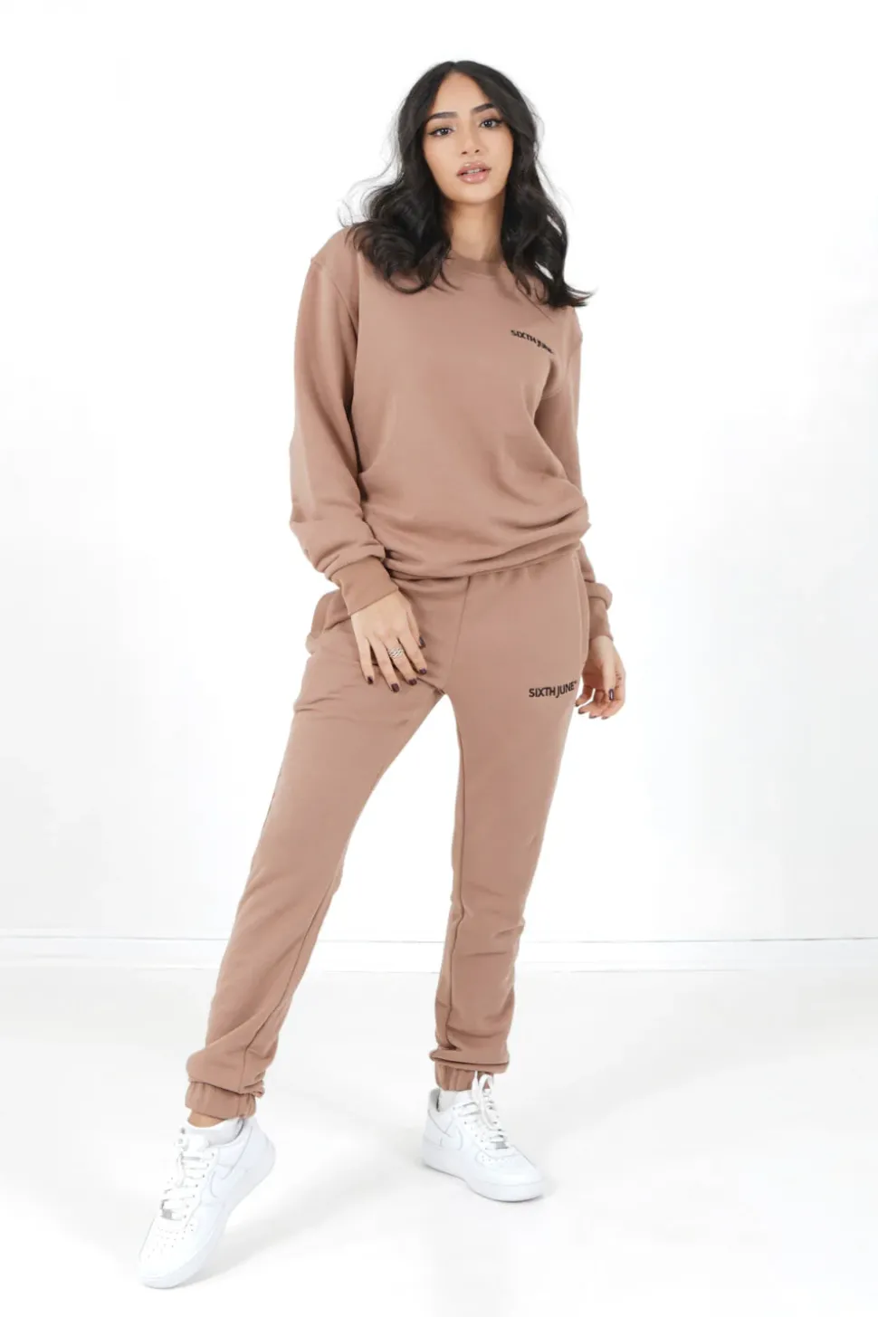 Jogging Soft Logo Brode Marron Clair