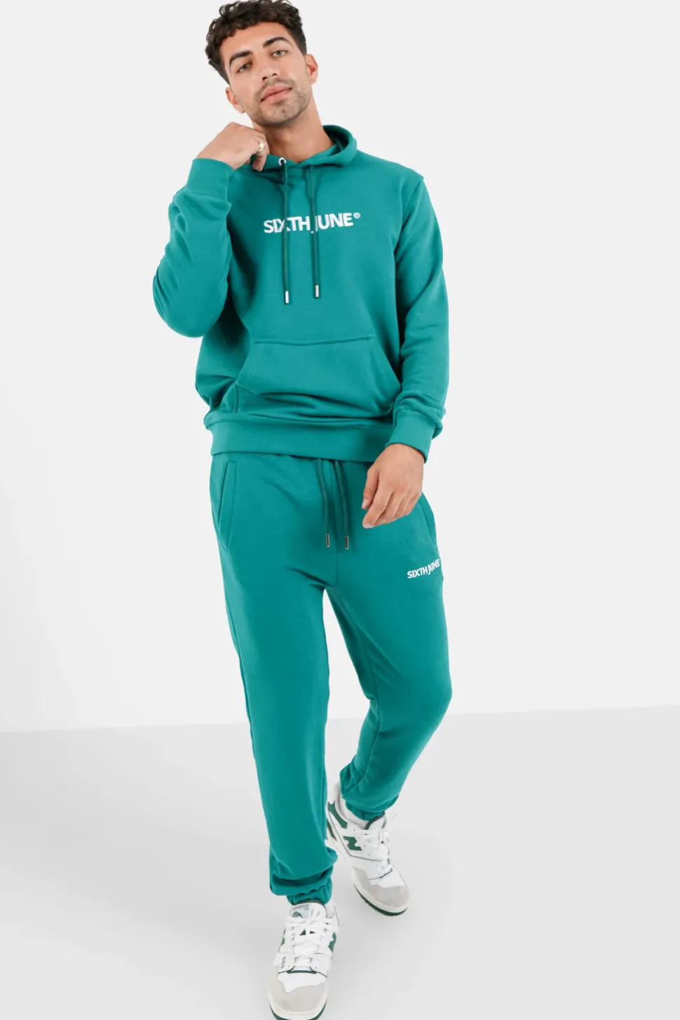 Jogging Soft Logo Brode Vert Fonce