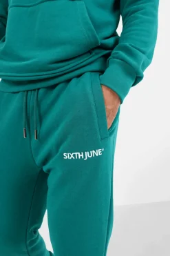 Jogging Soft Logo Brode Vert Fonce