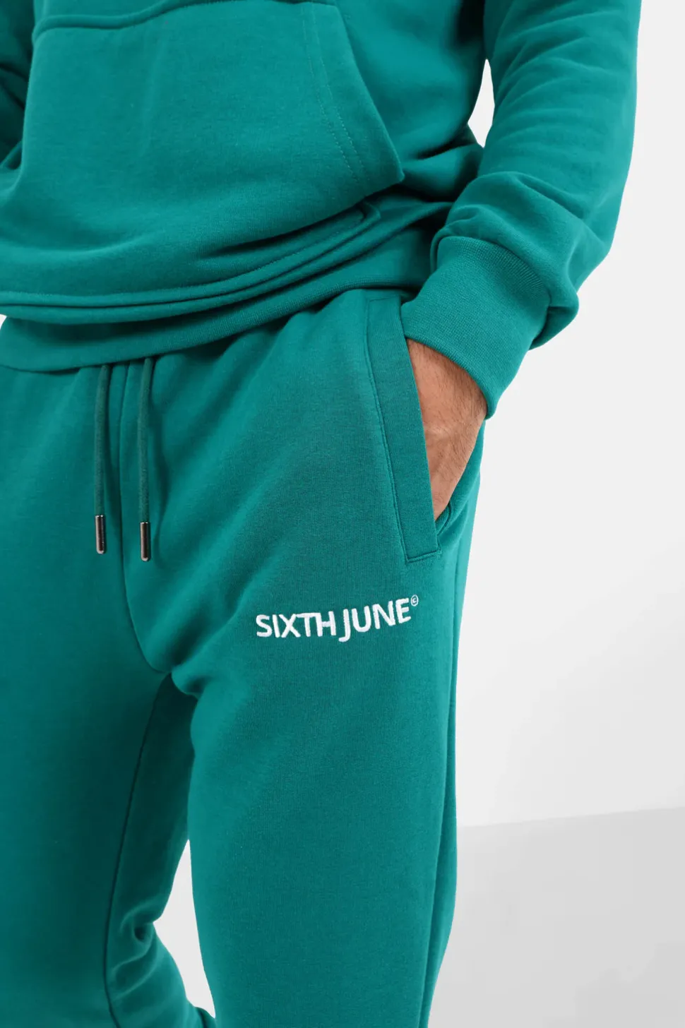 Jogging Soft Logo Brode Vert Fonce