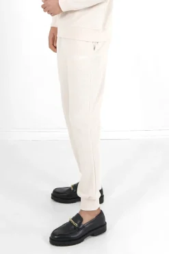 Jogging Tissu Bouclette Blanc Casse