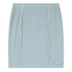 Jupe Courte Couture Surfilee Bleu Clair
