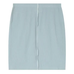 Jupe Courte Couture Surfilee Bleu Clair