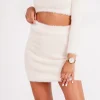 Jupe Duveteuse Courte Beige