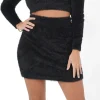 Jupe Duveteuse Courte Noir