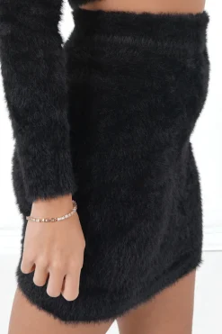 Jupe Duveteuse Courte Noir