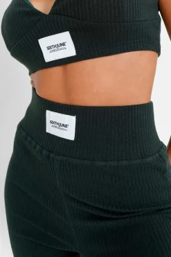 Legging Cotele Satine Vert Fonce