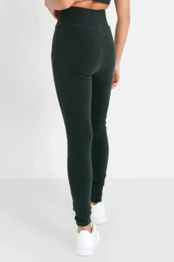 Legging Cotele Satine Vert Fonce