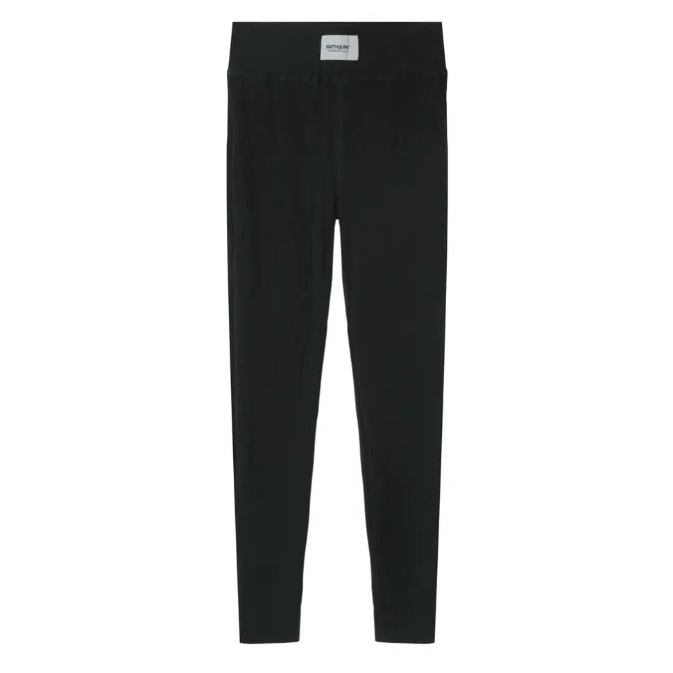 Legging Cotele Satine Vert Fonce