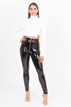 Legging Vinyle Zip Noir