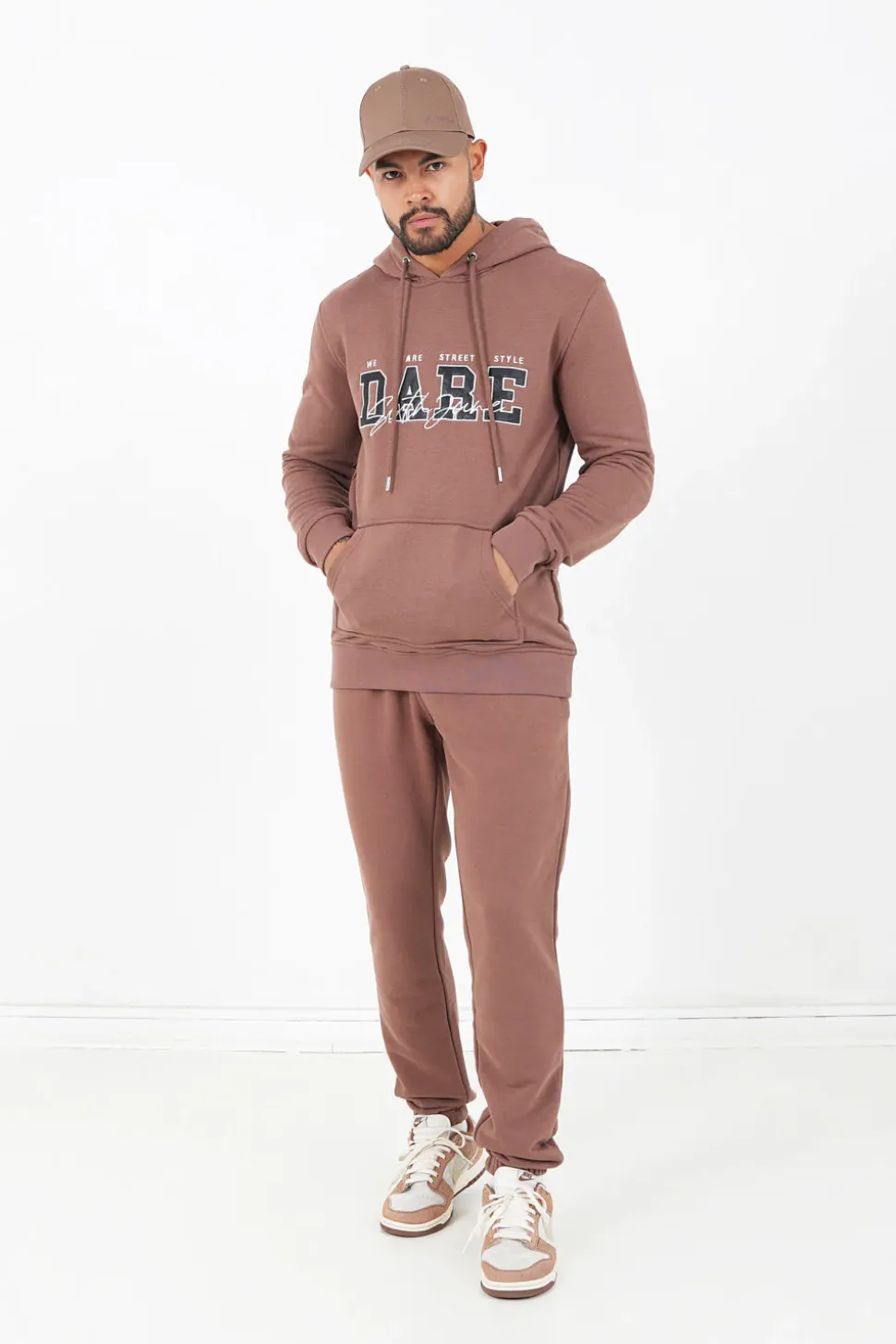 Logo Signature Jogging Marron