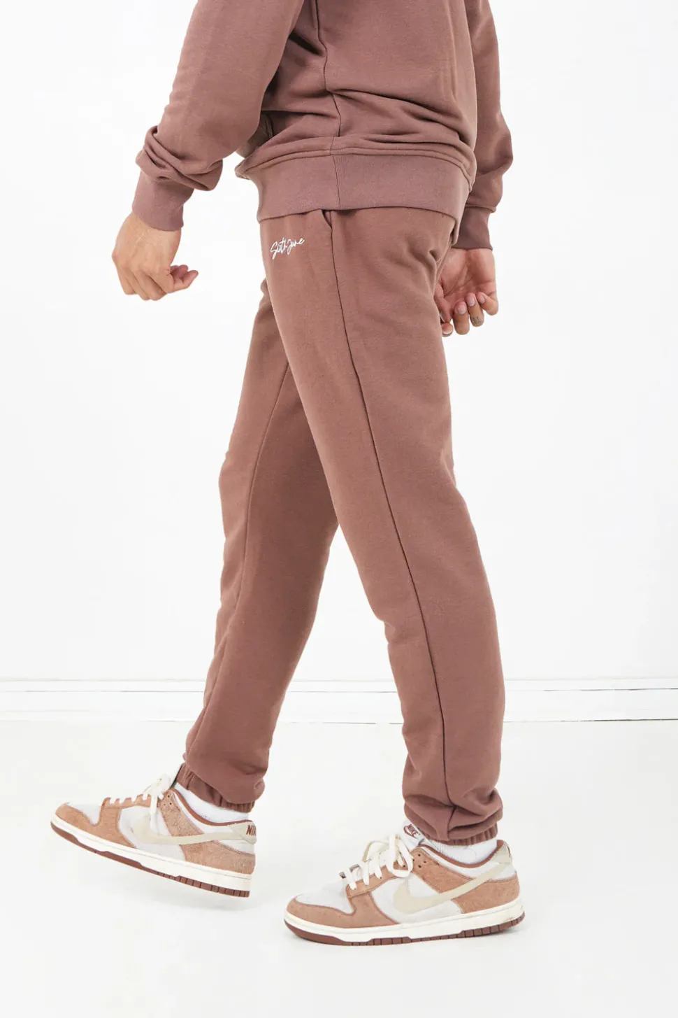 Logo Signature Jogging Marron