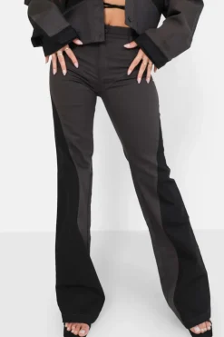 Pantalon Bicolore Sexy Flare Noir