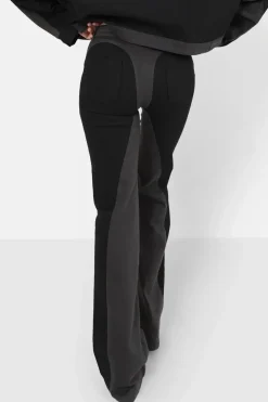 Pantalon Bicolore Sexy Flare Noir