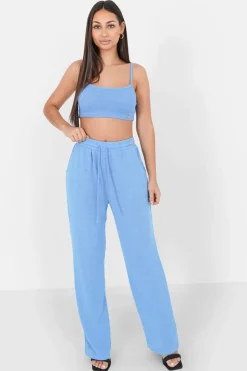 Pantalon Bijou Fluide Bleu