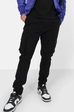 Pantalon Cargo Ajuste Epais Noir