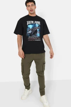 Pantalon Cargo Ajuste Epais Vert Kaki