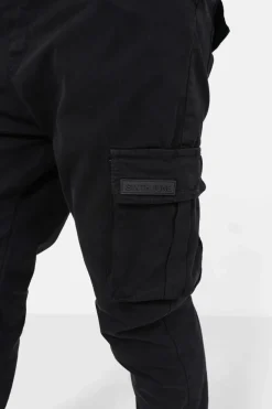 Pantalon Cargo Ajuste Epais Noir