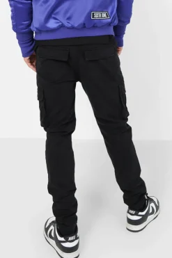 Pantalon Cargo Ajuste Epais Noir