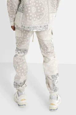 Pantalon Cargo Bandana Patchwork Beige